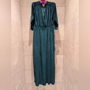NWT Baltic Born forest Green Velvet maxi dress SZ XL Holiday boho